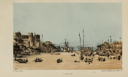 Canton, akwarela Roberta Elwesa (1819-1878), bogatego młodego brytyjskiego dżentelmena z Norfolk